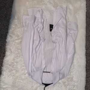 The Vault by Sacha white long sleeve mini dress pin stripe